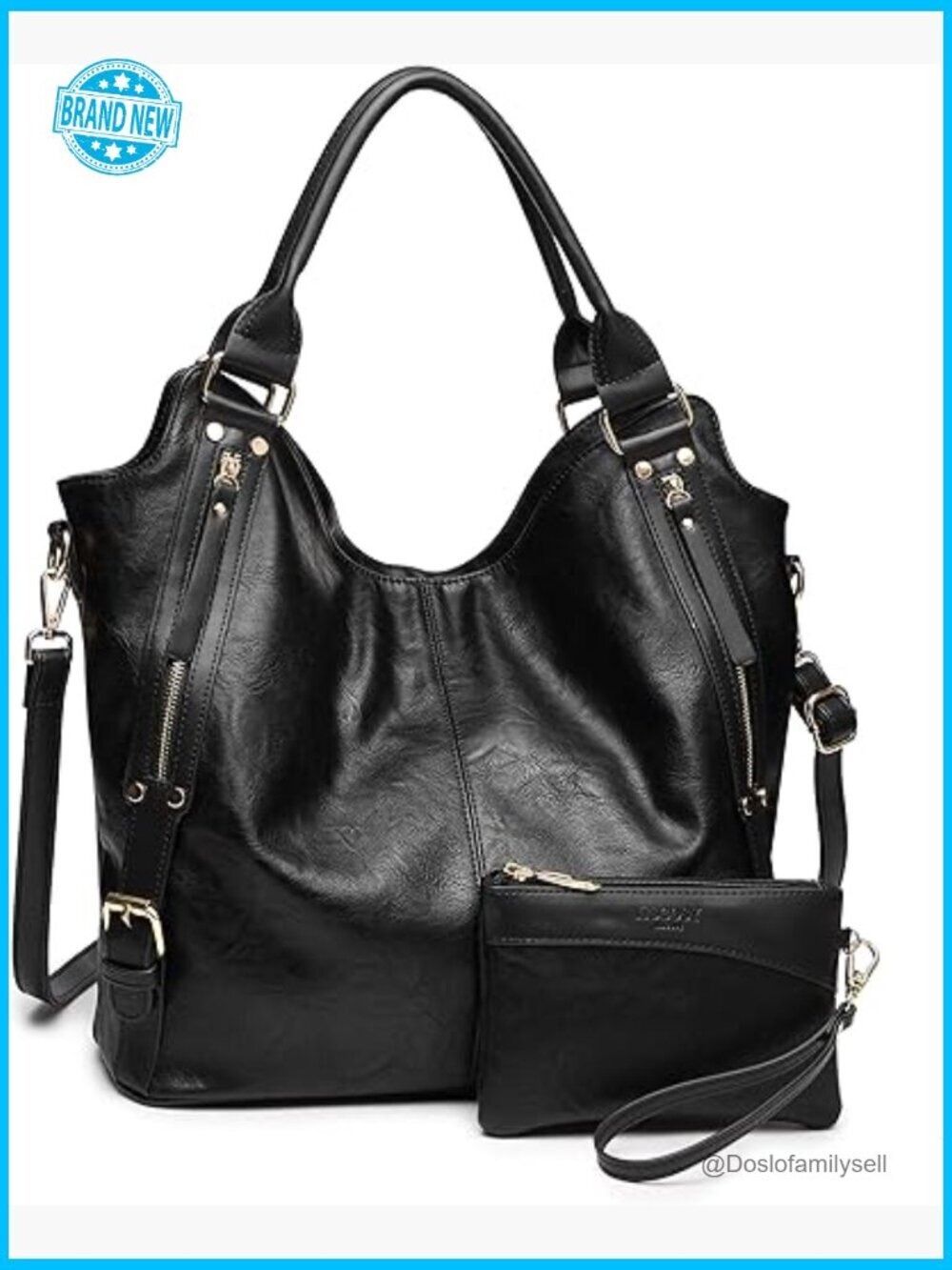 PU Leather Hobo Shoulder Bag with Adjustable Strap Large Capacity Tote